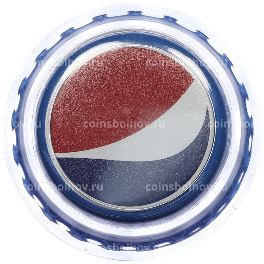 Монета 500 франков 2022 года Чад «Pepsi Cola» (без логотипа, в коробке)