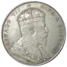 Монета 1 доллар 1907 года Стрейтс Сетлментс (аверс)