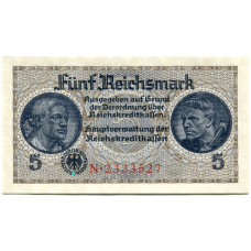 Банкнота 5 рейхсмарок 1940 года Германия (Для оккупированных территорий)