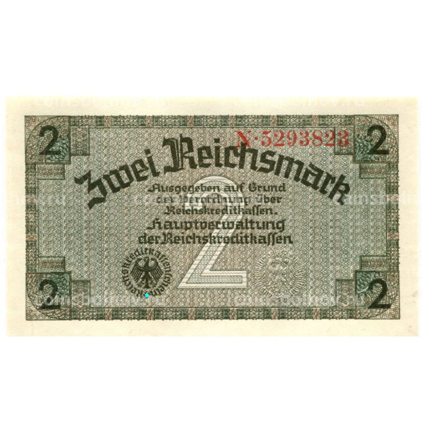 Банкнота 2 рейхсмарки 1940 года Германия (Для оккупированных территорий)