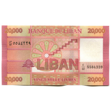 Банкнота 20000 ливров 2019 года Ливан (вид 2)