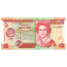 Банкнота 5 долларов 2020 года Белиз
