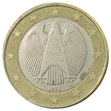 Монета 1 евро 2002 года F Германия (аверс)