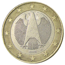 Монета 1 евро 2002 года D Германия (аверс)