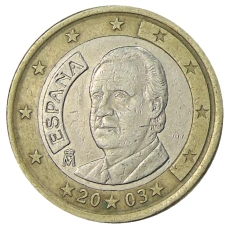 Монета 1 евро 2003 года Испания (аверс)