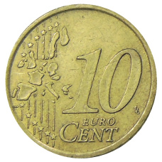 Монета 10 евроцентов 2002 года Италия (реверс)