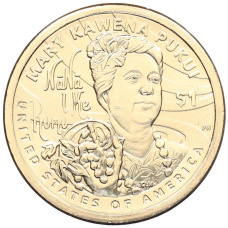 Монета 1 доллар 2025 года P США «Коренные американцы (Сакагавея) — Мэри Кавена Пукуи» (аверс)