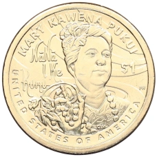 Монета 1 доллар 2025 года P США «Коренные американцы (Сакагавея) — Мэри Кавена Пукуи» (аверс)