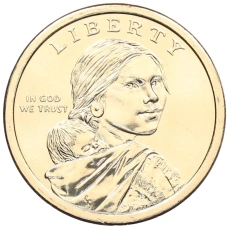 Монета 1 доллар 2025 года P США «Коренные американцы (Сакагавея) — Мэри Кавена Пукуи» (реверс)