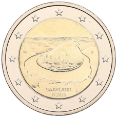 Монета 2 евро 2025 года F Германия «Федеральные земли Германии — Саар (Сааршляйфе)» (аверс)
