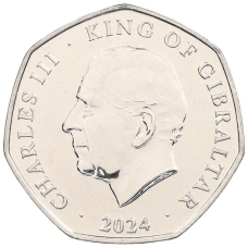Монета 50 пенсов 2024 года Гибралтар «Рождество» (реверс)