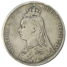 Монета 1 крона 1890 года Великобритания (реверс)