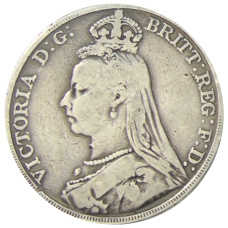 Монета 1 крона 1889 года Великобритания (реверс)