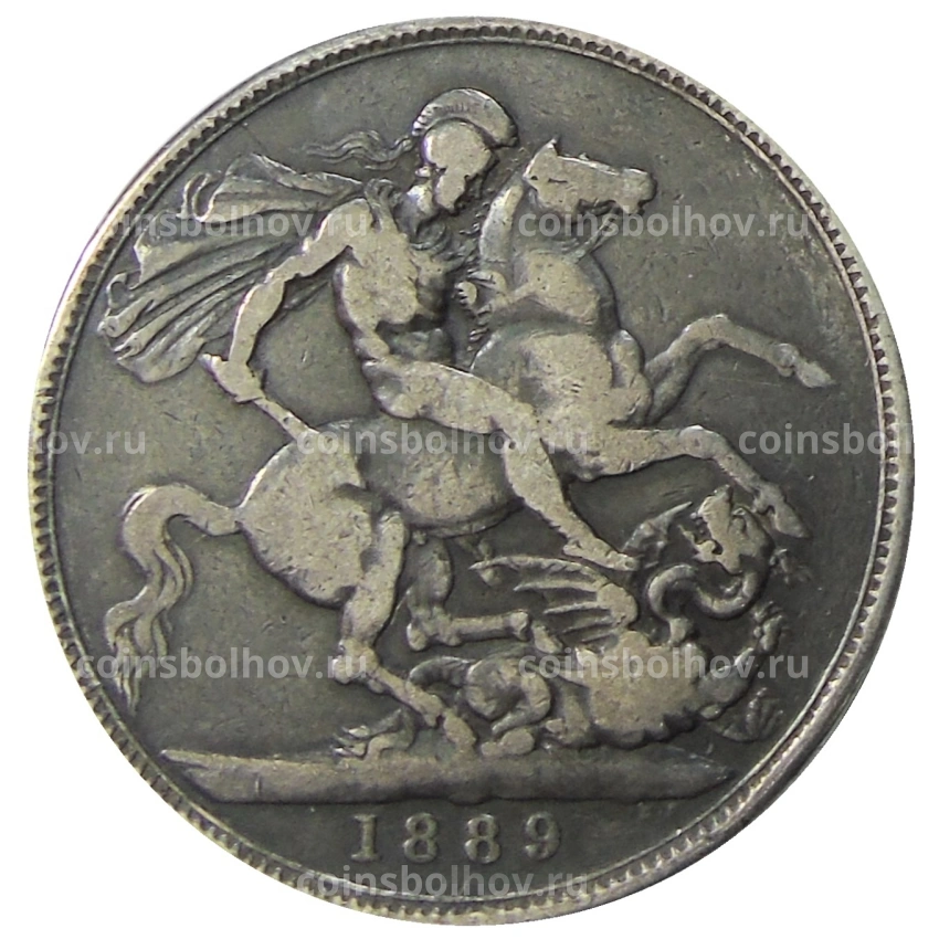 Монета 1 крона 1889 года Великобритания