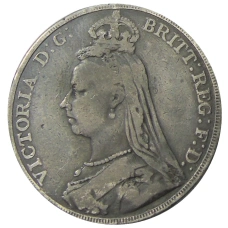 Монета 1 крона 1889 года Великобритания (реверс)