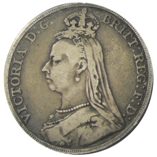 Монета 1 крона 1889 года Великобритания (реверс)