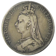 Монета 1 крона 1889 года Великобритания (реверс)