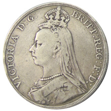 Монета 1 крона 1889 года Великобритания (реверс)