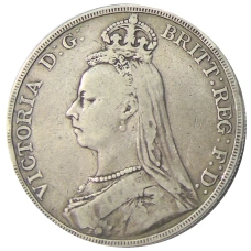 Монета 1 крона 1889 года Великобритания (реверс)