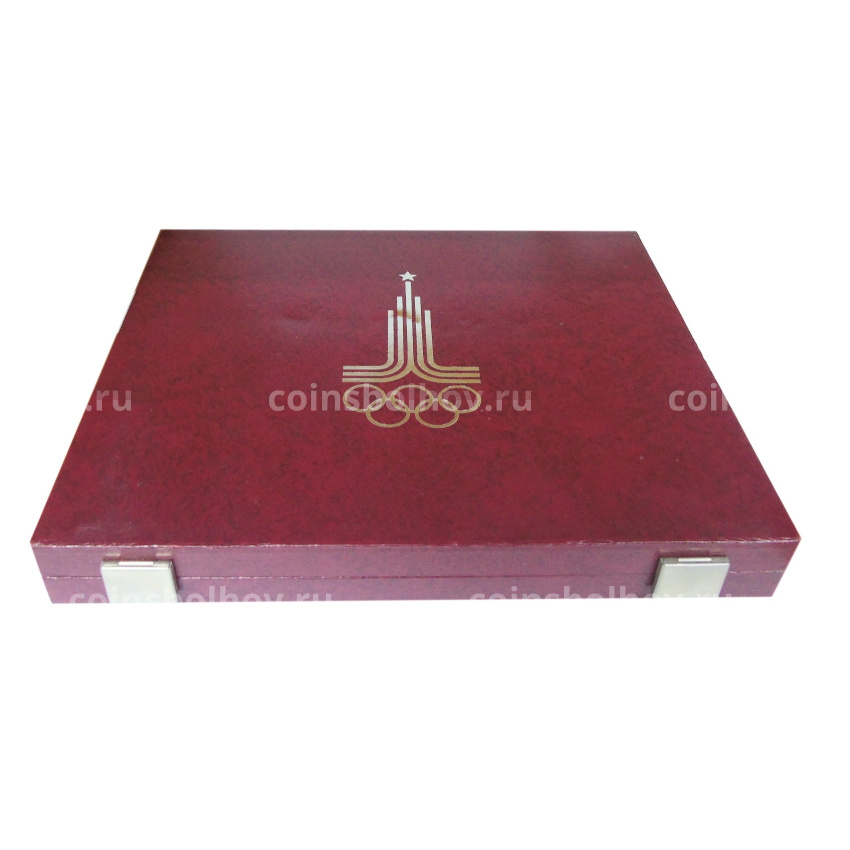 Коробка для монет номиналом 5 и 10 рублей  Олимпиада-80 (б\у) (вид 3)