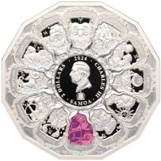 Монета 2 доллара 2024 года Самоа «Архангелы — Архангел Иофиил» (реверс)