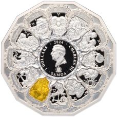 Монета 2 доллара 2024 года Самоа «Архангелы — Архангел Иеремиил» (реверс)