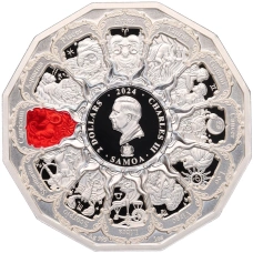 Монета 2 доллара 2024 года Самоа «Архангелы — Архангел Азраил» (реверс)