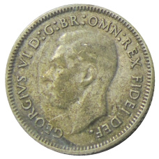 Монета 6 пенсов 1950 года Австралия (реверс)