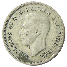 Монета 6 пенсов 1950 года Австралия (реверс)