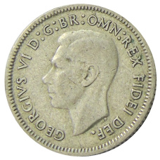 Монета 6 пенсов 1950 года Австралия (реверс)