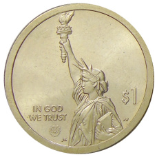 Монета 1 доллар 2021 года P США «Американские инновации  — Мост-тоннель через Чесапикский залив» (реверс)