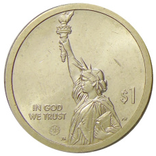 Монета 1 доллар 2021 года P США «Американские инновации — Мост-тоннель через Чесапикский залив» (реверс)
