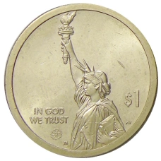 Монета 1 доллар 2021 года P США «Американские инновации — Мост-тоннель через Чесапикский залив» (реверс)
