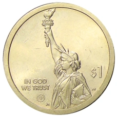 Монета 1 доллар 2021 года P США «Американские инновации — Мост-тоннель через Чесапикский залив» (реверс)