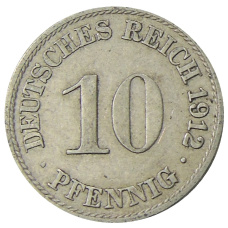 Монета 10 пфеннигов 1912 года А Германия (аверс)