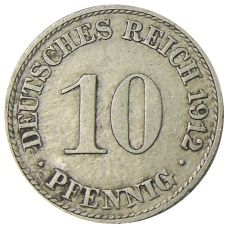 Монета 10 пфеннигов 1912 года А Германия (аверс)