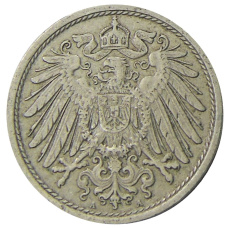 Монета 10 пфеннигов 1909 года А Германия (реверс)