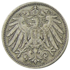 Монета 10 пфеннигов 1908 года А Германия (реверс)