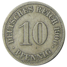 Монета 10 пфеннигов 1900 года А Германия (аверс)