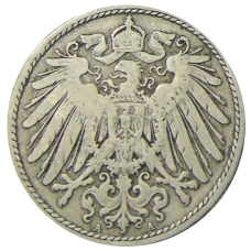 Монета 10 пфеннигов 1900 года А Германия (реверс)