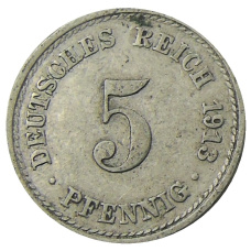 Монета 5 пфеннигов 1913 года A Германия (аверс)