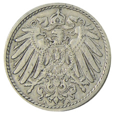 Монета 5 пфеннигов 1908 года A Германия (реверс)