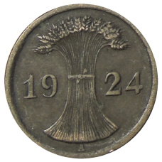 Монета 2 рентенфеннига 1924 года A Германия (аверс)