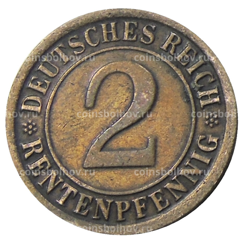 Монета 2 рентенфеннига 1924 года A Германия (вид 2)