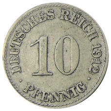 Монета 10 пфеннигов 1912 года А Германия (аверс)