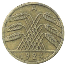 Монета 5 рентенпфеннигов 1924 года A Германия (аверс)