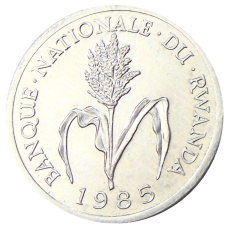 Монета 1 франк 1985 года Руанда (аверс)