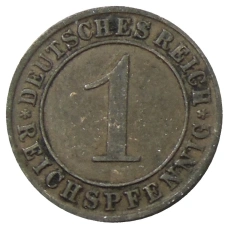 Монета 1 рейхспфенниг 1929 года A Германия (реверс)