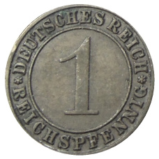 Монета 1 рейхспфенниг 1930 года A Германия (реверс)