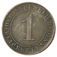 Монета 1 рейхспфенниг 1931 года A Германия (реверс)